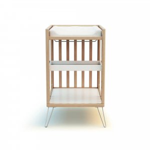 Chambre duo lit bébé only de jurababy hêtre et acier 60x120 + table a langer At4