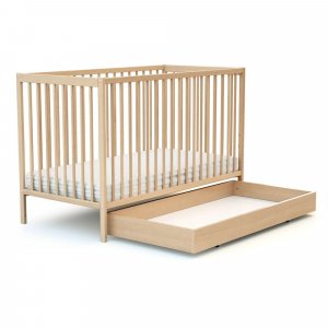 Tiroir de lit bébé en bois essentiel hêtre verni 60 x 120cm At4