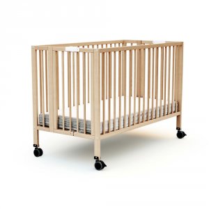 Lit bébé pliant 60x120 cm confort hêtre verni At4