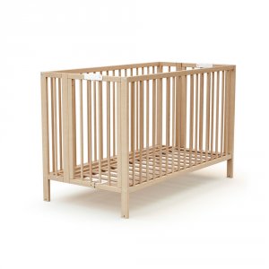 Lit bébé pliant 60x120 cm confort hêtre verni At4