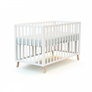 Lit évolutif confort blanc et hêtre 60x120cm At4