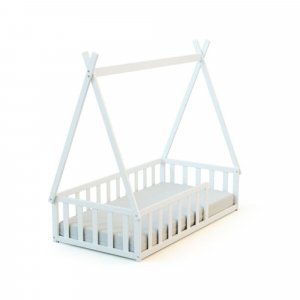 Lit tipi webaby au sol 70 x 140 en bois blanc At4