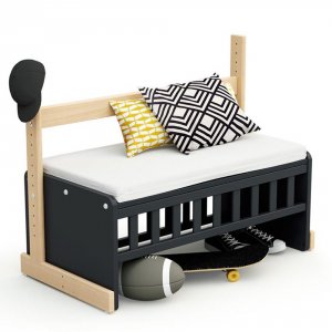 Lit cododo confort graphite / hêtre At4