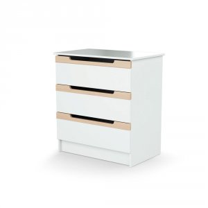 Commode à langer carrousel blanc et hêtre verni At4