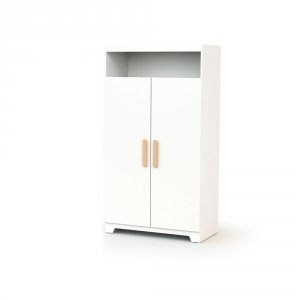 Armoire gavroche blanc et hêtre verni At4