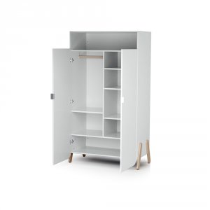 Armoire pirate blanc et hêtre verni At4