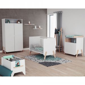 Armoire pirate blanc et hêtre verni At4