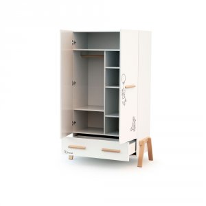 Armoire canaille winnie blanc et hêtre verni At4
