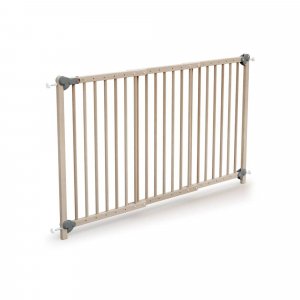 Barrière de sécurité extensible webaby hêtre brut & gris At4