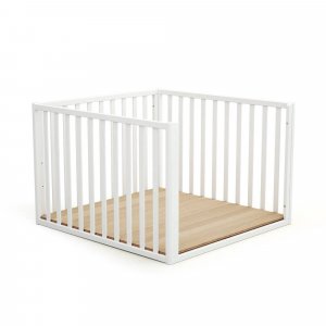 Parc évolutif confort blanc et hêtre 100 x 100 cm At4