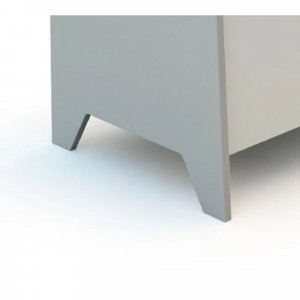 Coffre à jouets ouvert gris et blanc At4