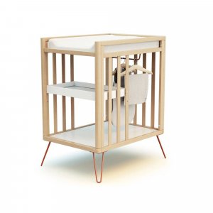 Table à langer only de jurababy hêtre et terracotta At4