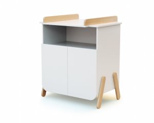 Meuble à langer pirate blanc et hêtre verni At4