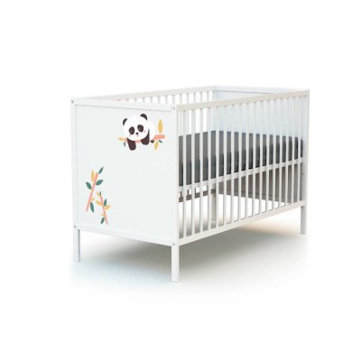 Chambre duo lit bébé 60x120 cm et commode à langer webaby panda