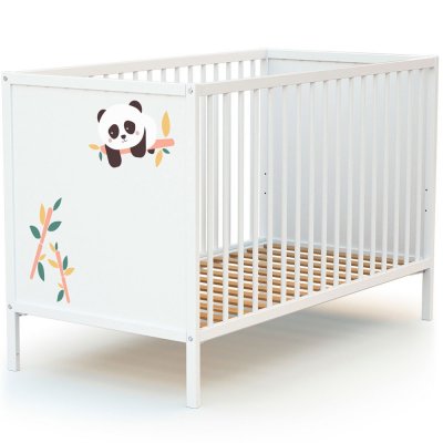 Chambre duo lit bébé 60x120 cm et meuble à langer webaby panda