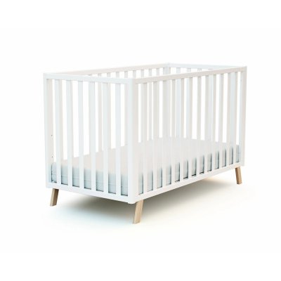 Lit évolutif confort blanc et hêtre 60x120cm