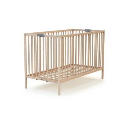 Lit bébé pliant webaby hêtre brut & gris 60 x 120