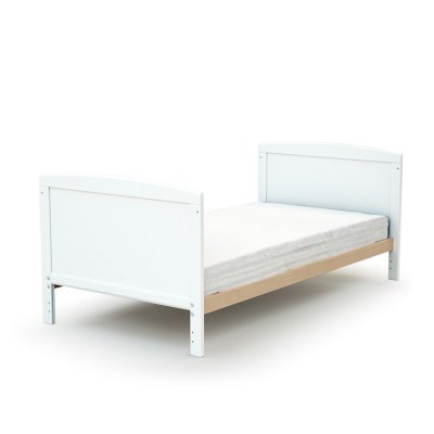 Lit évolutif essentiel blanc et hêtre 70x140 cm