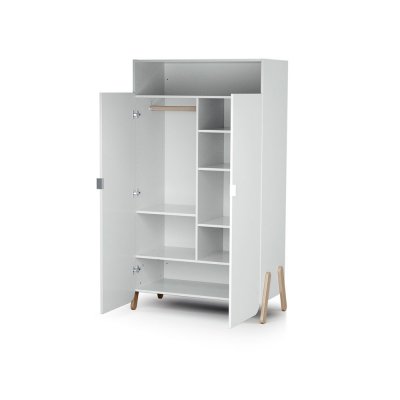 Armoire pirate blanc et hêtre verni