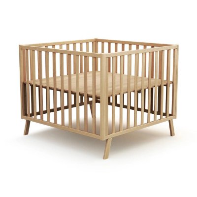 Parc évolutif confort hêtre verni 100 x 100 cm