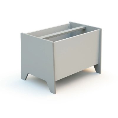 Coffre à jouets ouvert gris et blanc