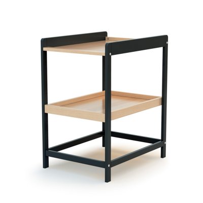 Table à langer confort gris graphite et hêtre verni