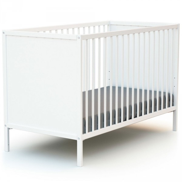 Chambre duo lit bébé 60x120 cm et commode à langer webaby blanc At4