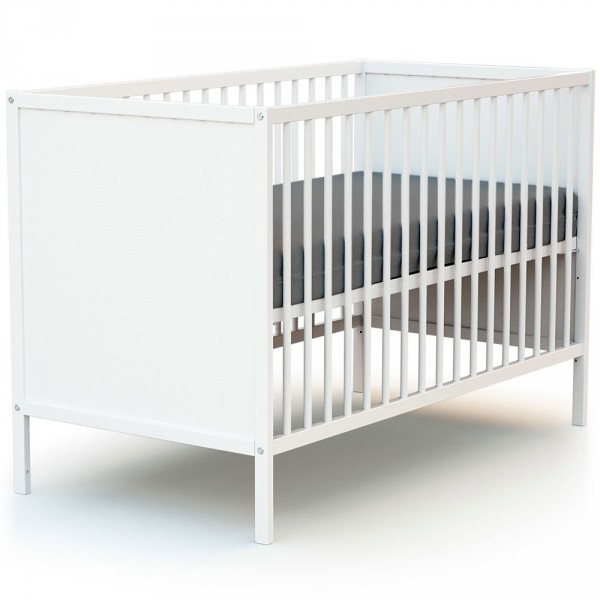 Chambre duo lit bébé 60x120 cm et commode à langer webaby blanc At4