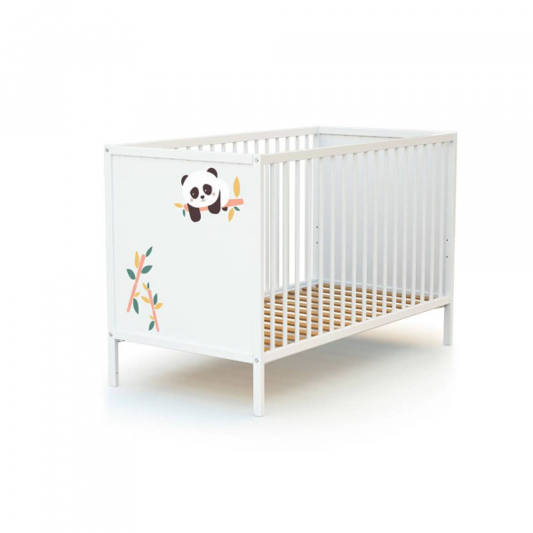 Chambre duo lit bébé 60x120 cm et commode à langer webaby blanc At4
