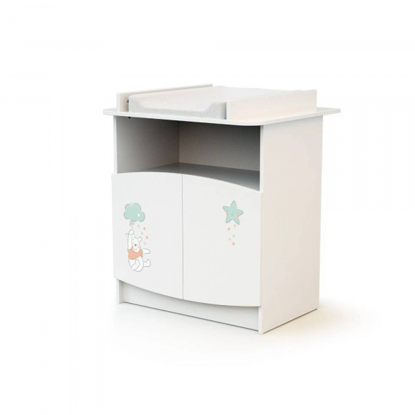 Duo lit bébé et commode blanc disney winnie At4