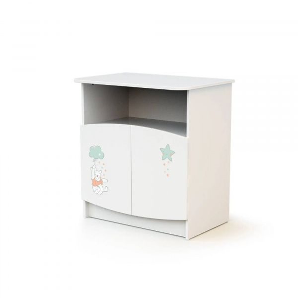 Duo lit bébé et commode blanc disney winnie At4