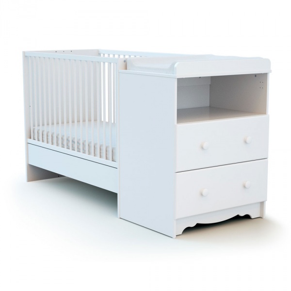 Chambre duo lit combiné 60x120 cm marelle blanc At4