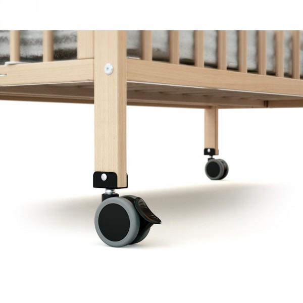 Lit bébé pliant 60x120 cm confort hêtre verni At4