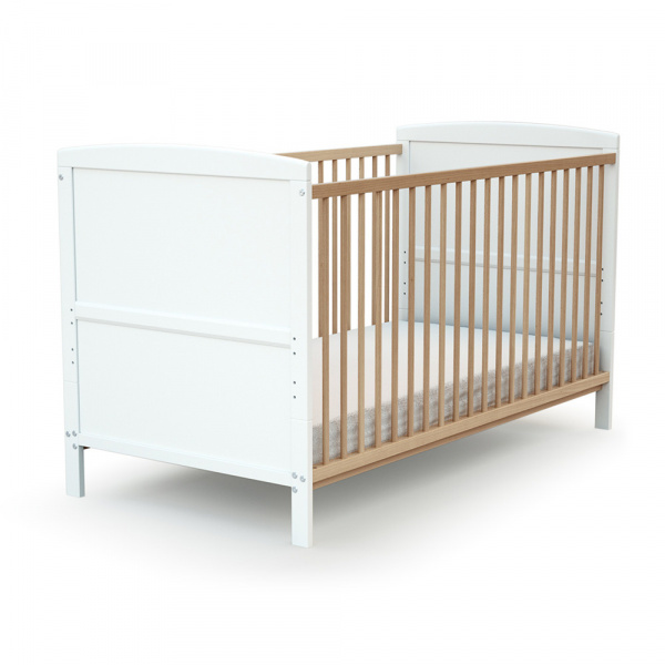 Lit évolutif essentiel blanc et hêtre 70x140 cm At4