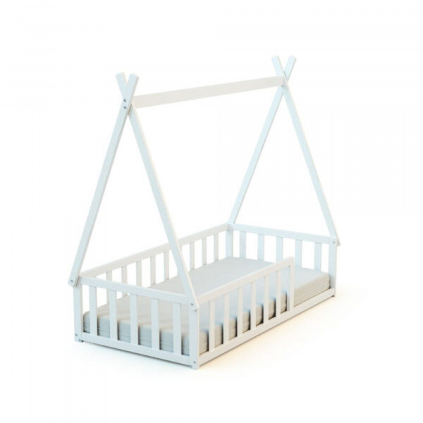 Lit tipi webaby au sol 70 x 140 en bois blanc At4