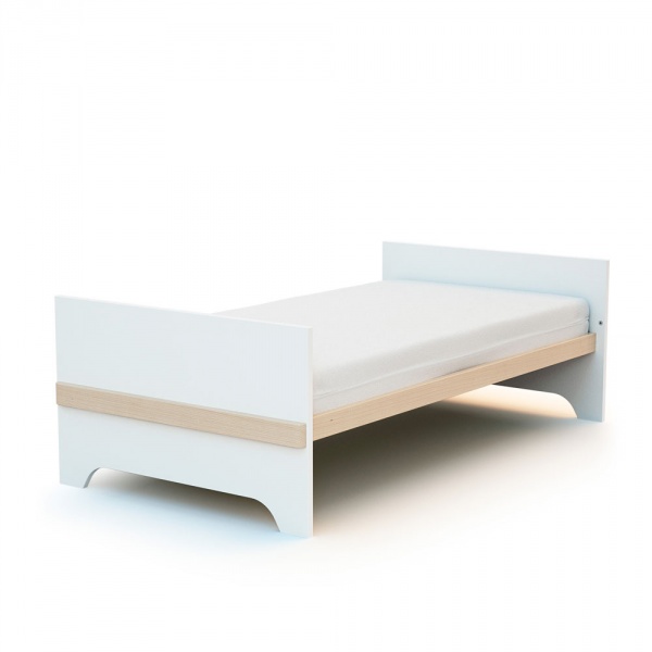 Lit évolutif 70x140 cm carrousel blanc et hêtre verni At4
