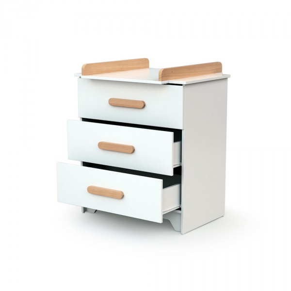 Commode à langer gavroche blanc et hêtre At4