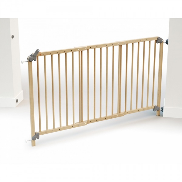Barrière de sécurité webaby ultra extensible hêtre verni 73-152 cm At4