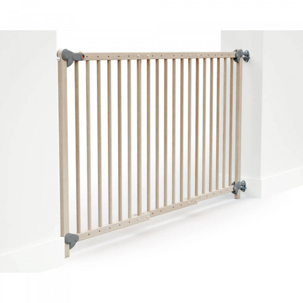 Barrière de sécurité extensible webaby hêtre brut & gris At4