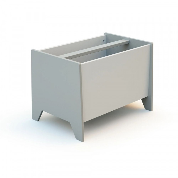 Coffre à jouets ouvert gris et blanc At4