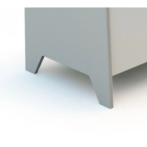 Coffre à jouets ouvert gris et blanc At4