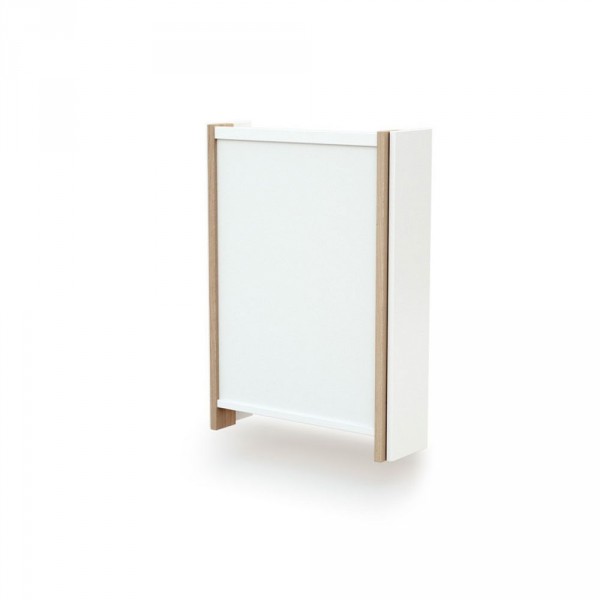 Table à langer murale essentiel + blanc et hêtre verni At4