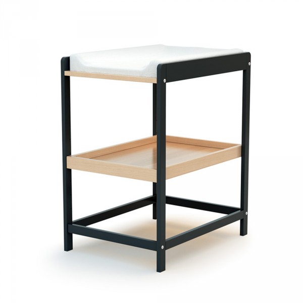 Table à langer confort gris graphite et hêtre verni At4