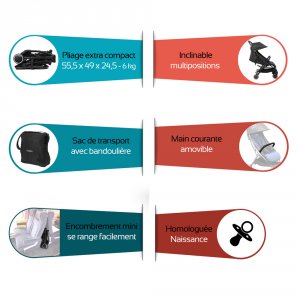 Poussette canne googoo grise Trottine