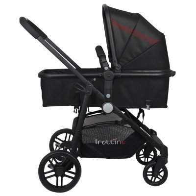 Poussette trio ts domino tri-lines noir rouge