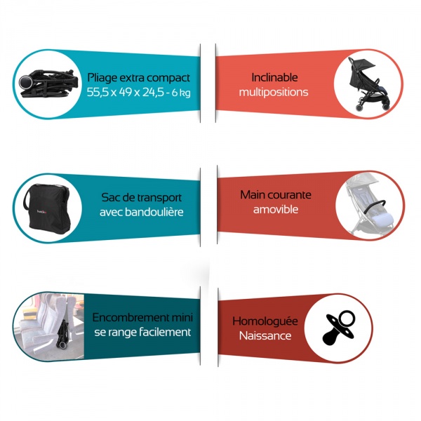 Poussette canne googoo grise Trottine