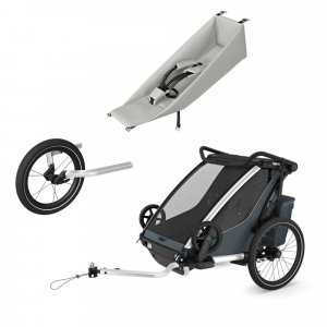 Pack remorque vélo chariot cross 2 + assise pour nouveau-né infant sling + kit jogging Thule