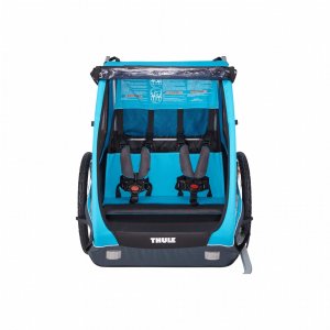 Pack remorque vélo coaster xt blue + assise pour nouveau-né infant sling Thule
