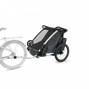 Pack remorque vélo chariot cross 2 dark slate + assise pour nouveau-né infant sling Thule