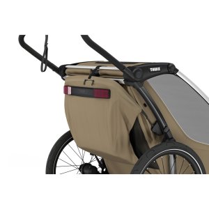 Pack remorque vélo chariot cross 1 place faded khaki + kit jogging Thule
